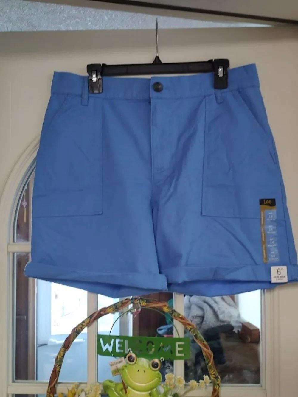 New Lee Blue Rolled 6 Inch Inseam Shorts Size Women's 14